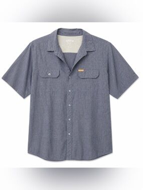 Orvis‎ Men’s Large Short Sleeve Button Up Shirt Gray Outdoor Fishing Travel